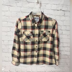 Womens Dixxon Snap On Flannel Plaid Button Down Medium Shirt Plaid Multi-color